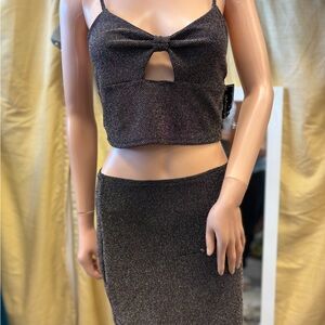 Oh Polly Shimmering Black Dress